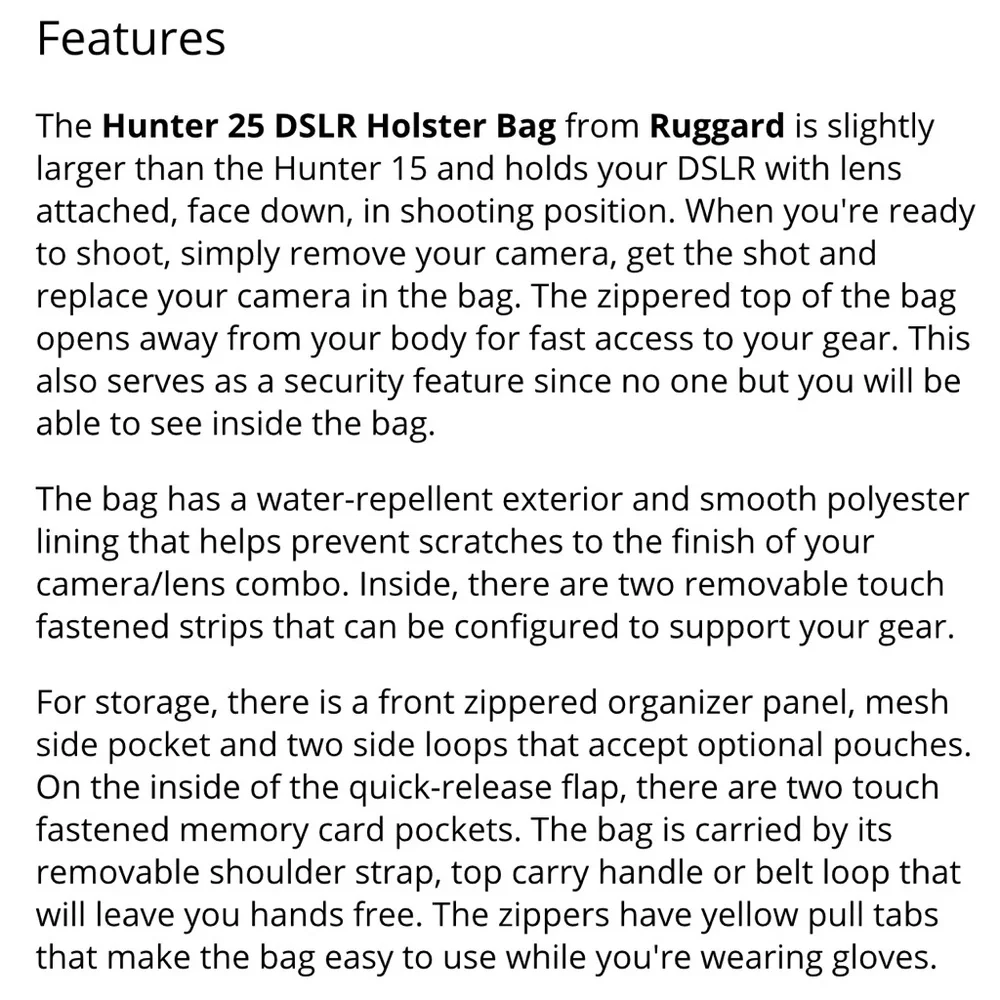 Ruggard Hunter 25 DSLR Camera Bag